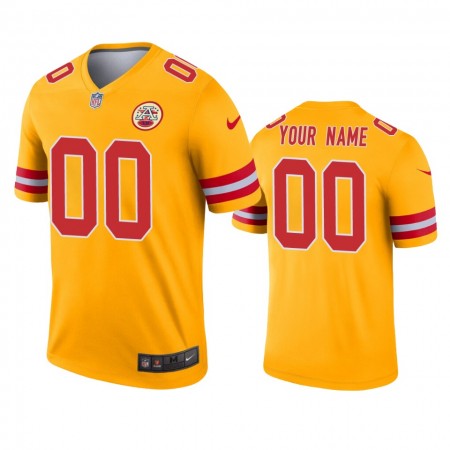 Tröjor Kansas City Chiefs Custom Gold Inverted Legend - Män